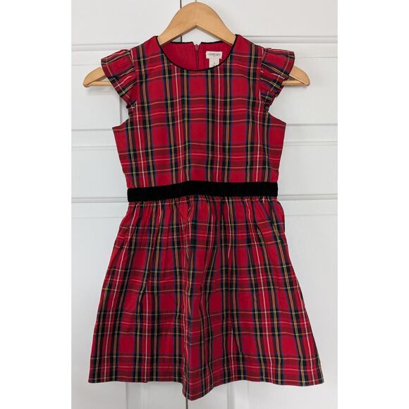 J. Crew Factory Flutter Sleeve Tartan Holiday Dress NEW - Picture 1 of 7